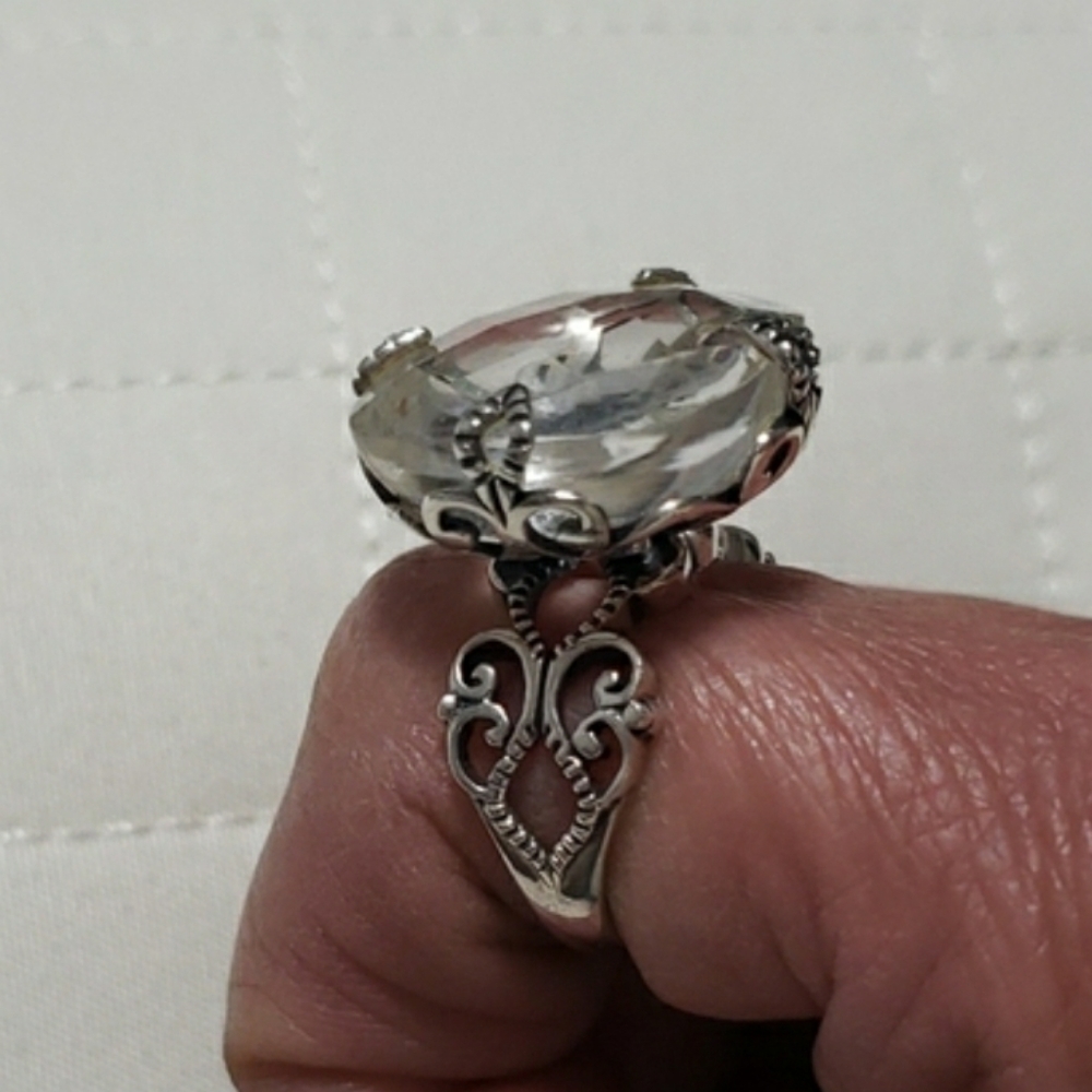 Silpada Filigree  Crystal Sterling Ring - Picture 13 of 13
